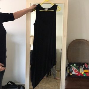 Helmut Lang asymmetrical Black cotton shift dress